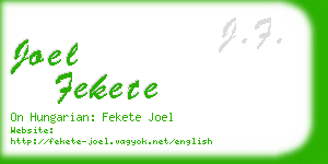 joel fekete business card